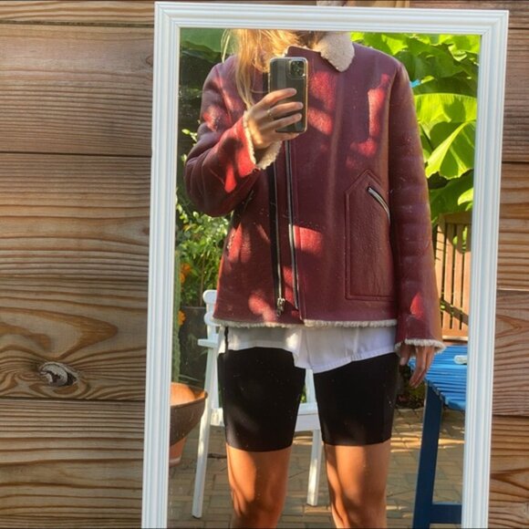 Sandro Leather / Sherpa Jacket - Picture 3 of 12